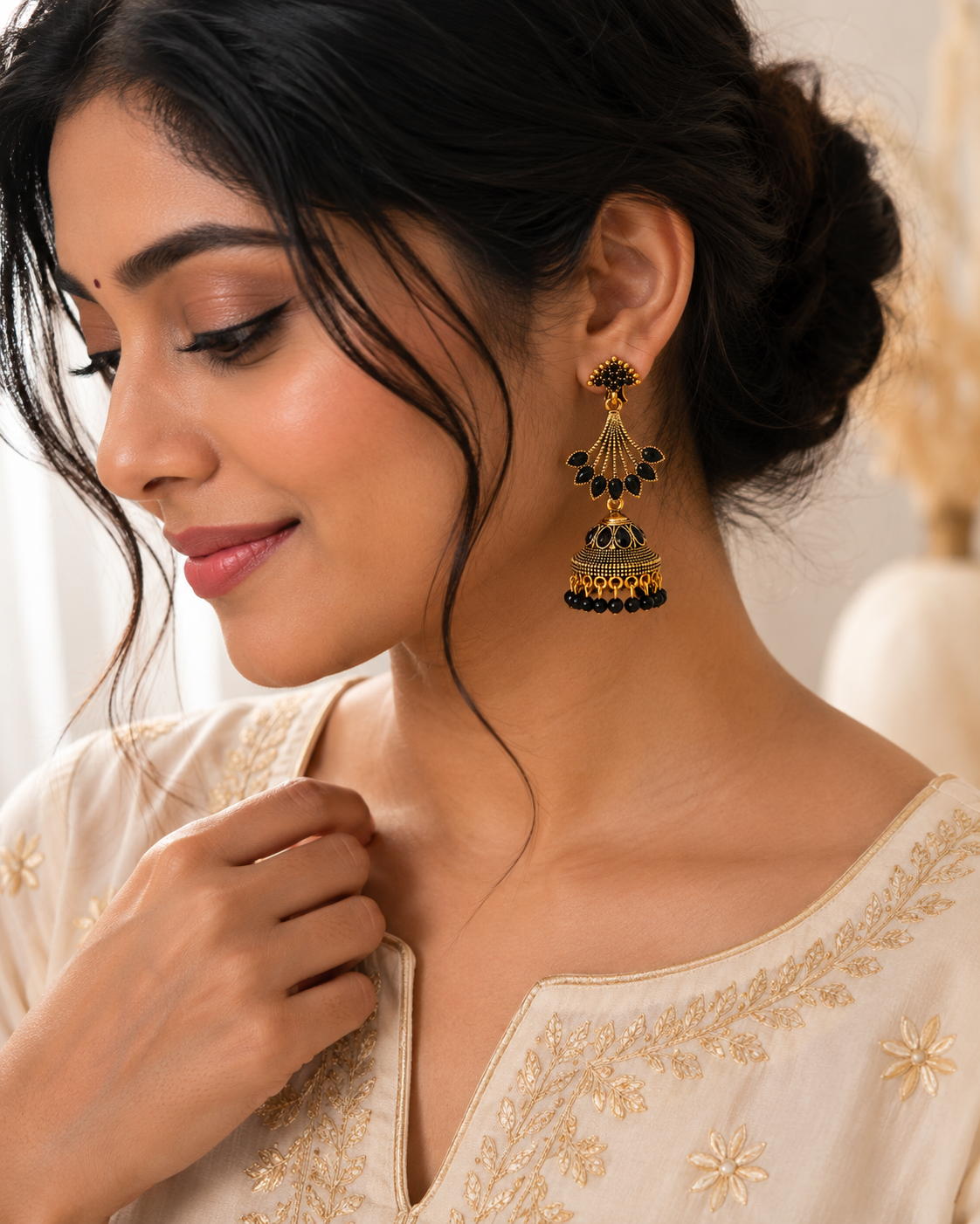 Midnight Majesty Jhumkas
