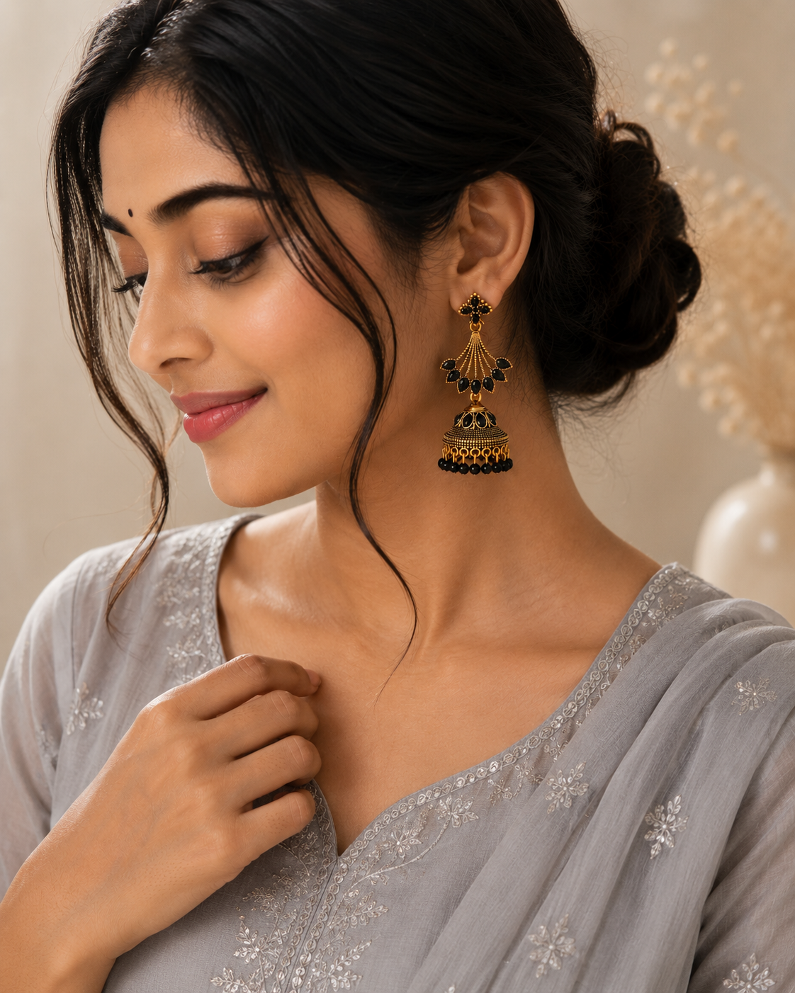 Midnight Majesty Jhumkas