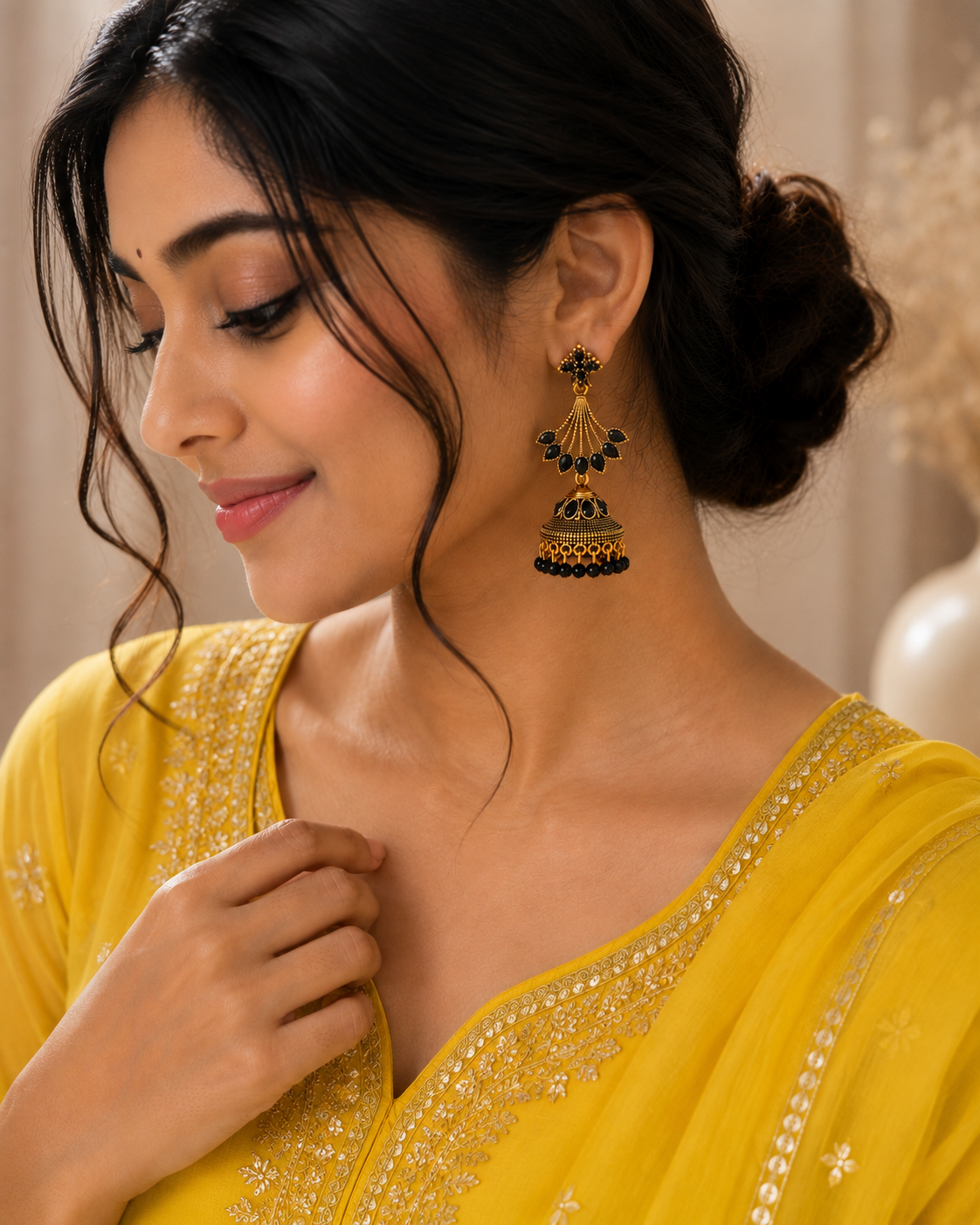Midnight Majesty Jhumkas