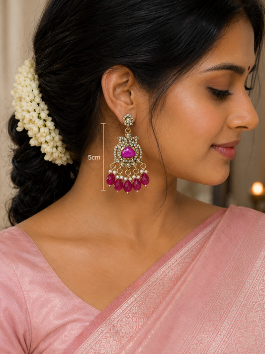 Magenta Bloom Danglers