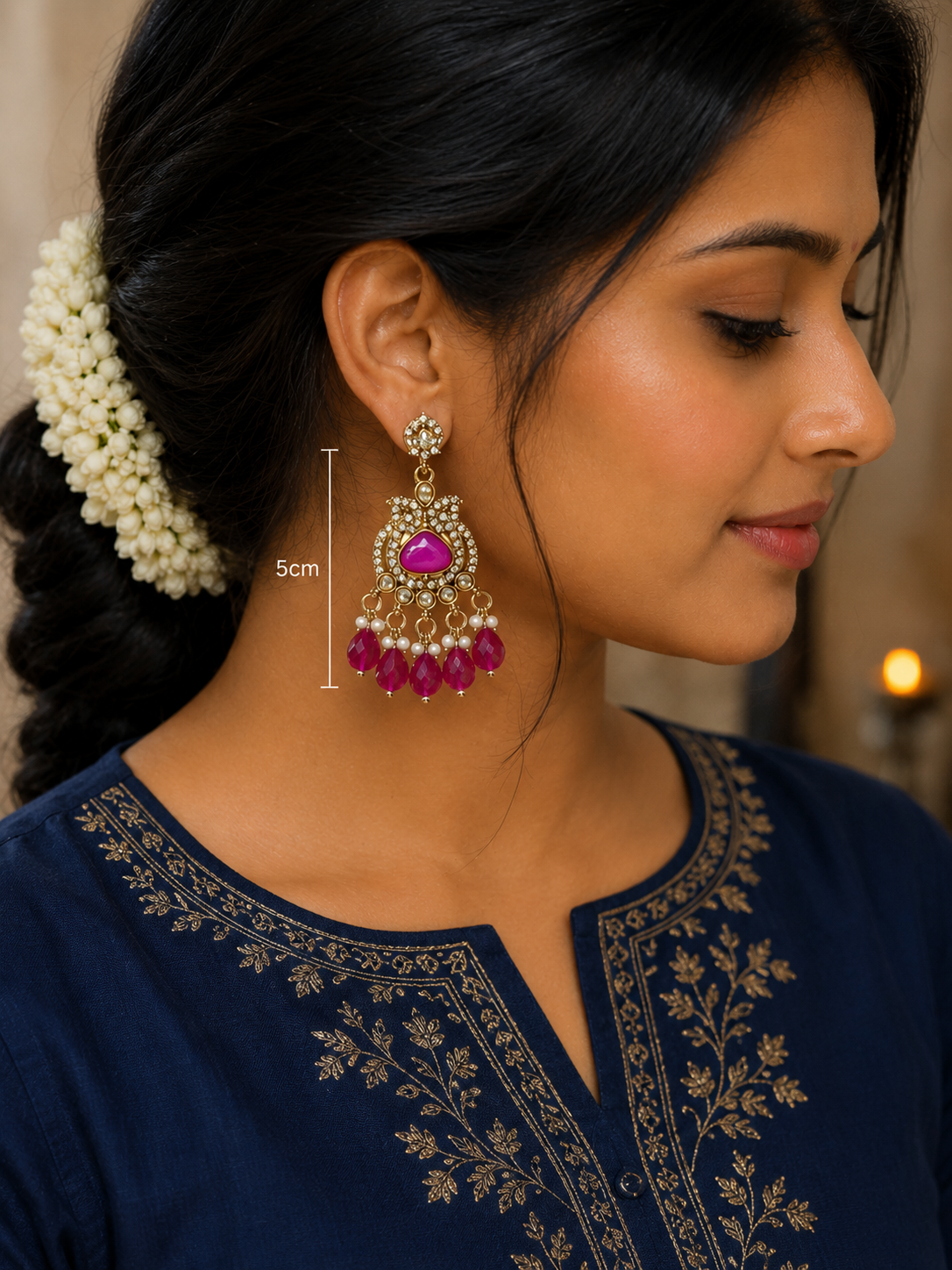 Magenta Bloom Danglers