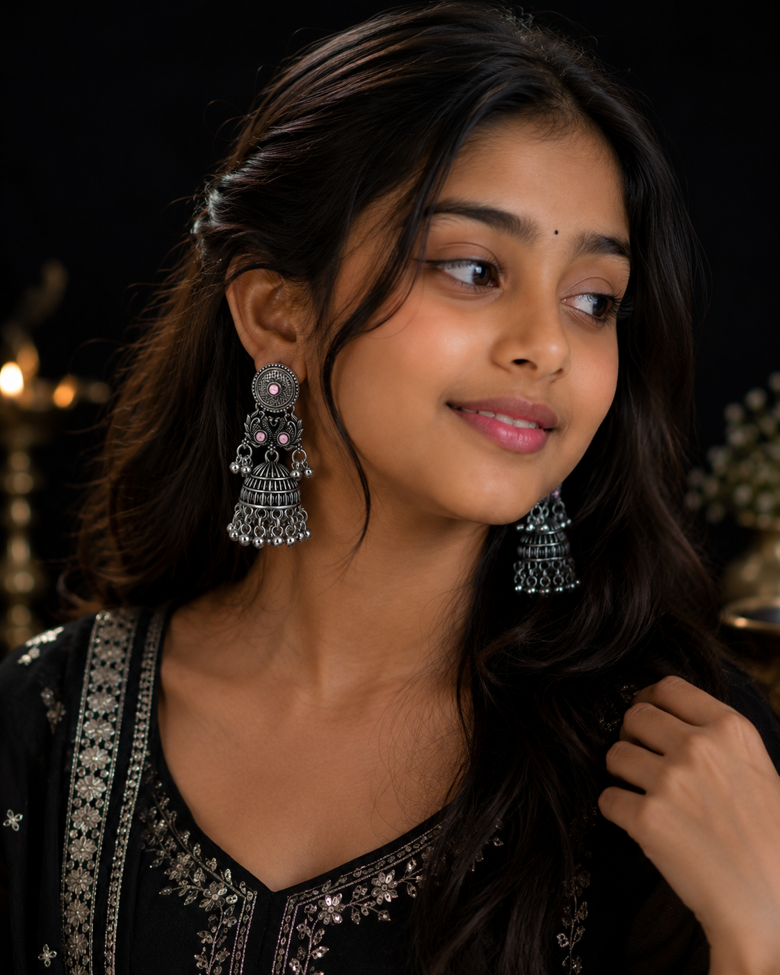 Pink Whisper Jhumka