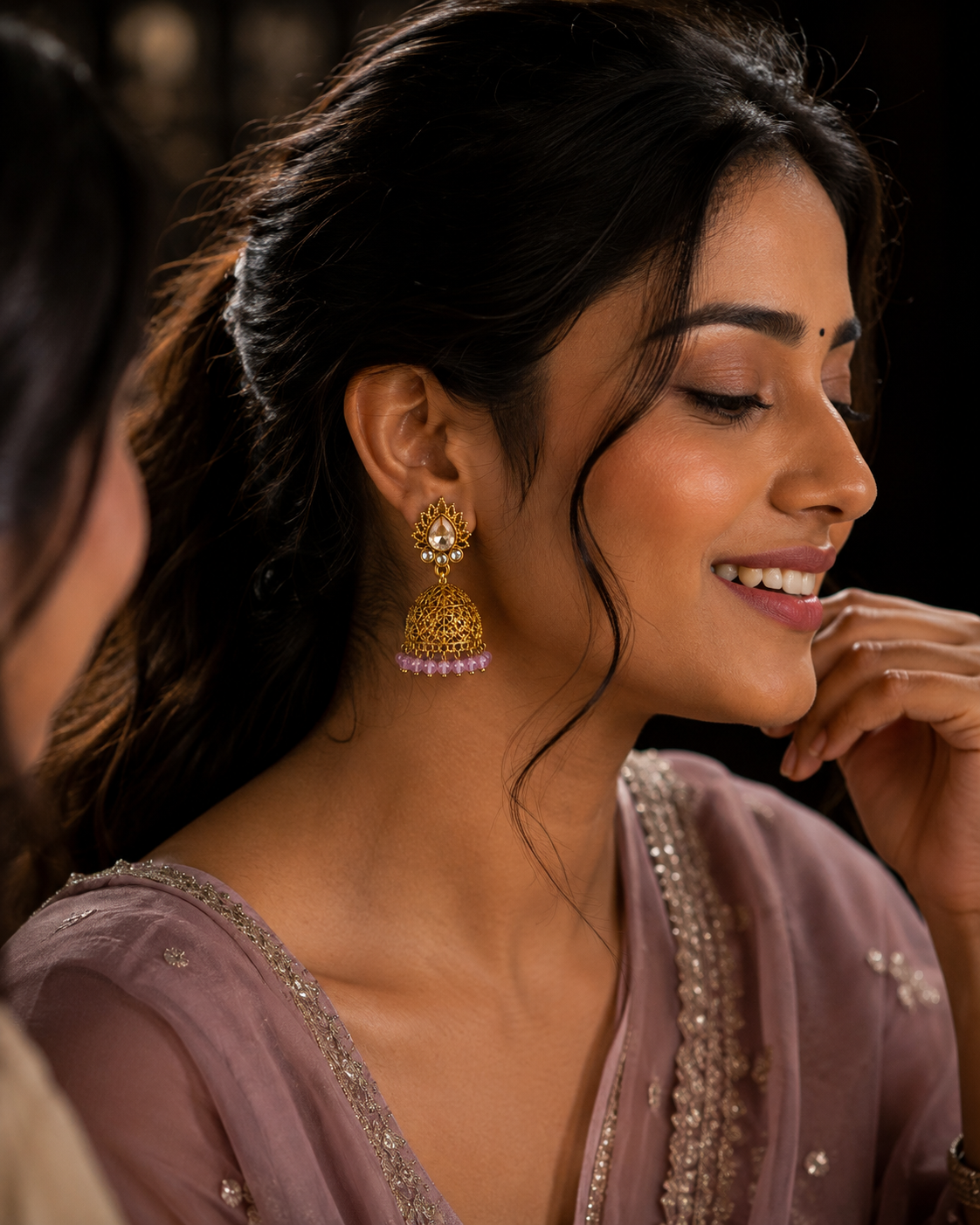 Blush Aura Jhumkas