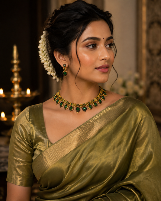 Marakata Mayuri Choker Set,