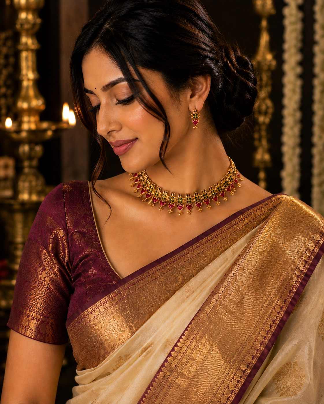 Hridaya Ruby Heritage Choker Set