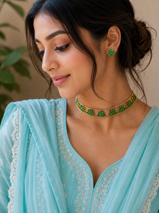 Haritha Bloom Floral Choker Set