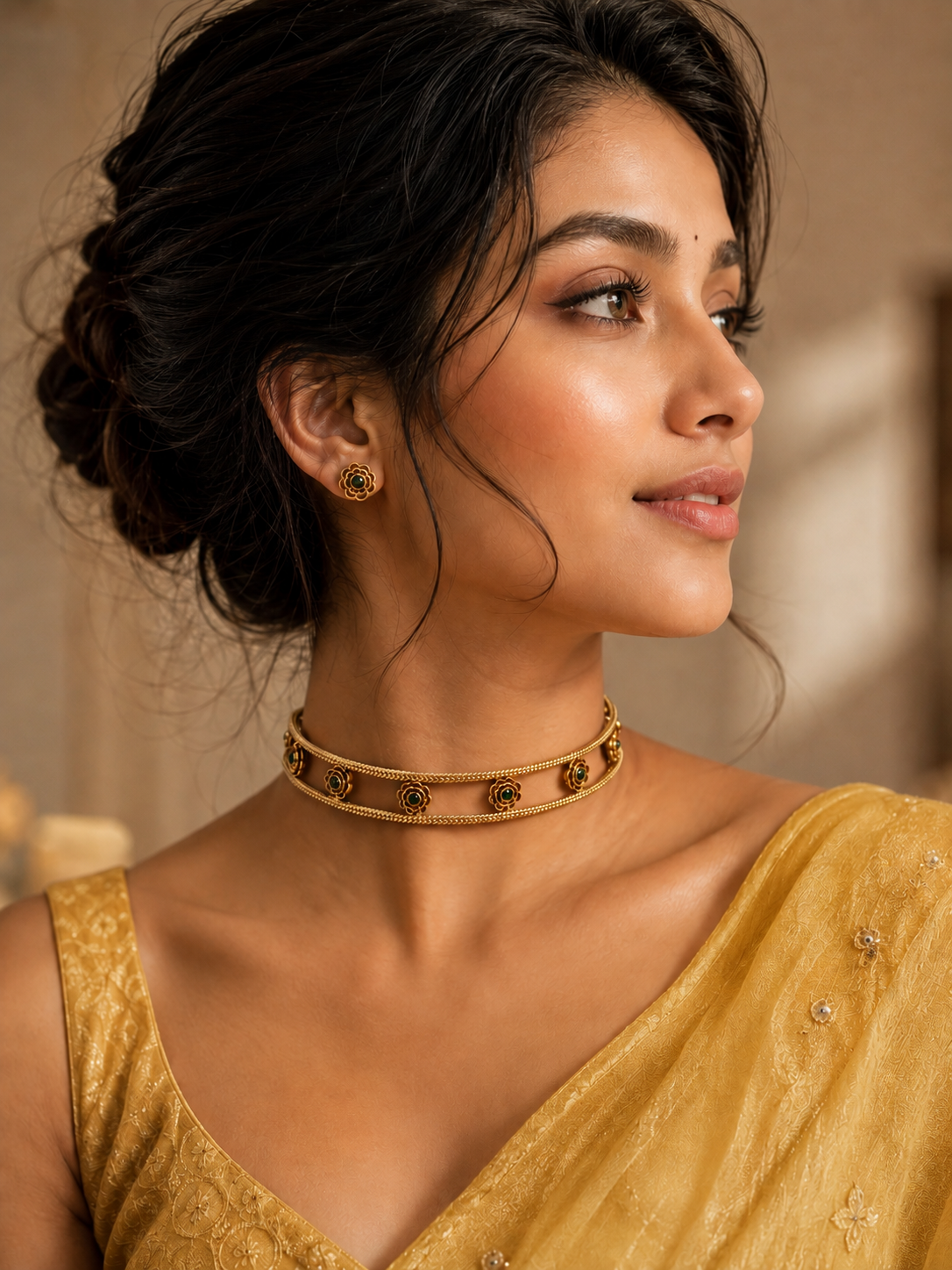 Lara Antique Floral Choker Set