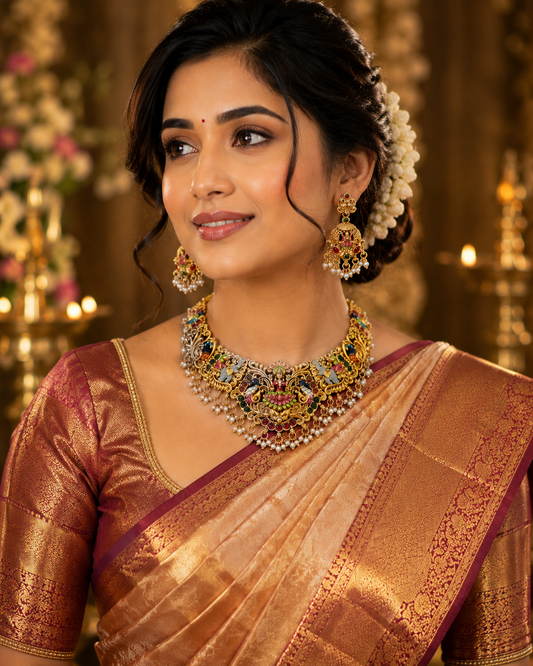 Meenakshi Temple Heritage Necklace Set