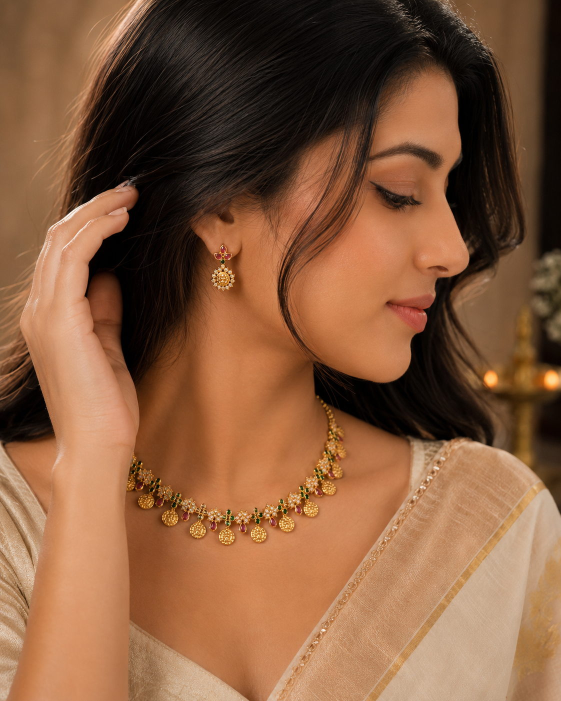 Suvarna Lakshmi Coin Necklace