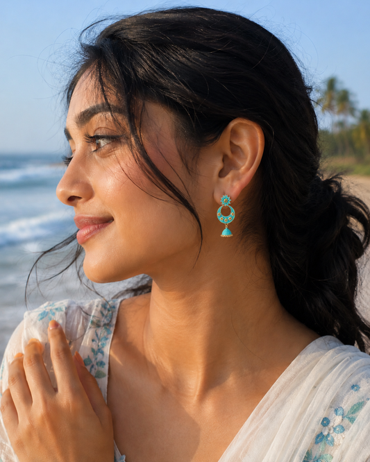 Aqua Bloom Jhumka