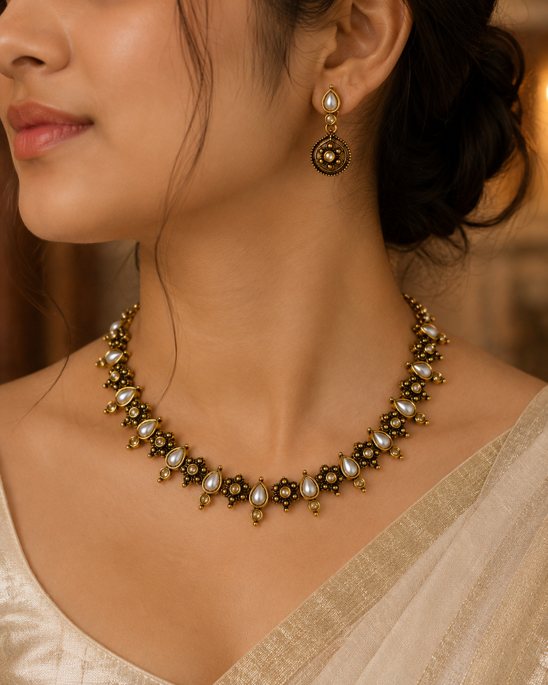 Pearl Flora Necklace