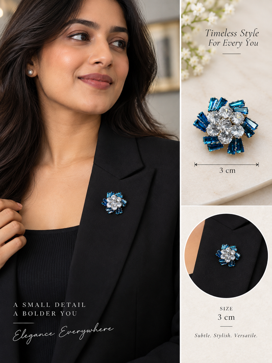 Sapphire Bloom Brooch