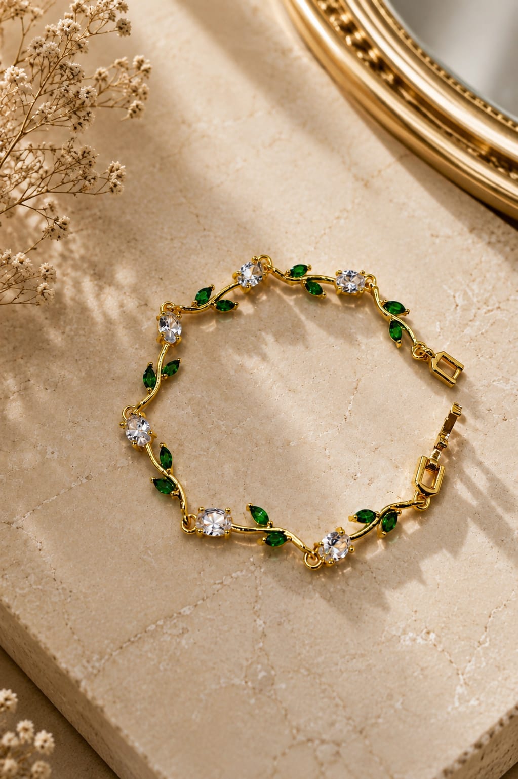 Moonlight Emerald Tulip Bracelet